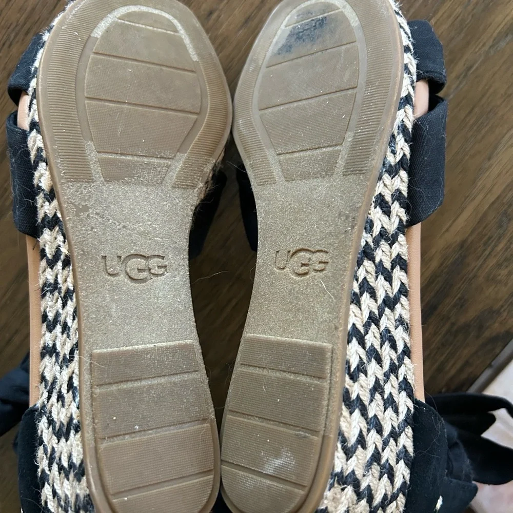 UGG Black Knotted Bow Wedges - Picture 6 of 6